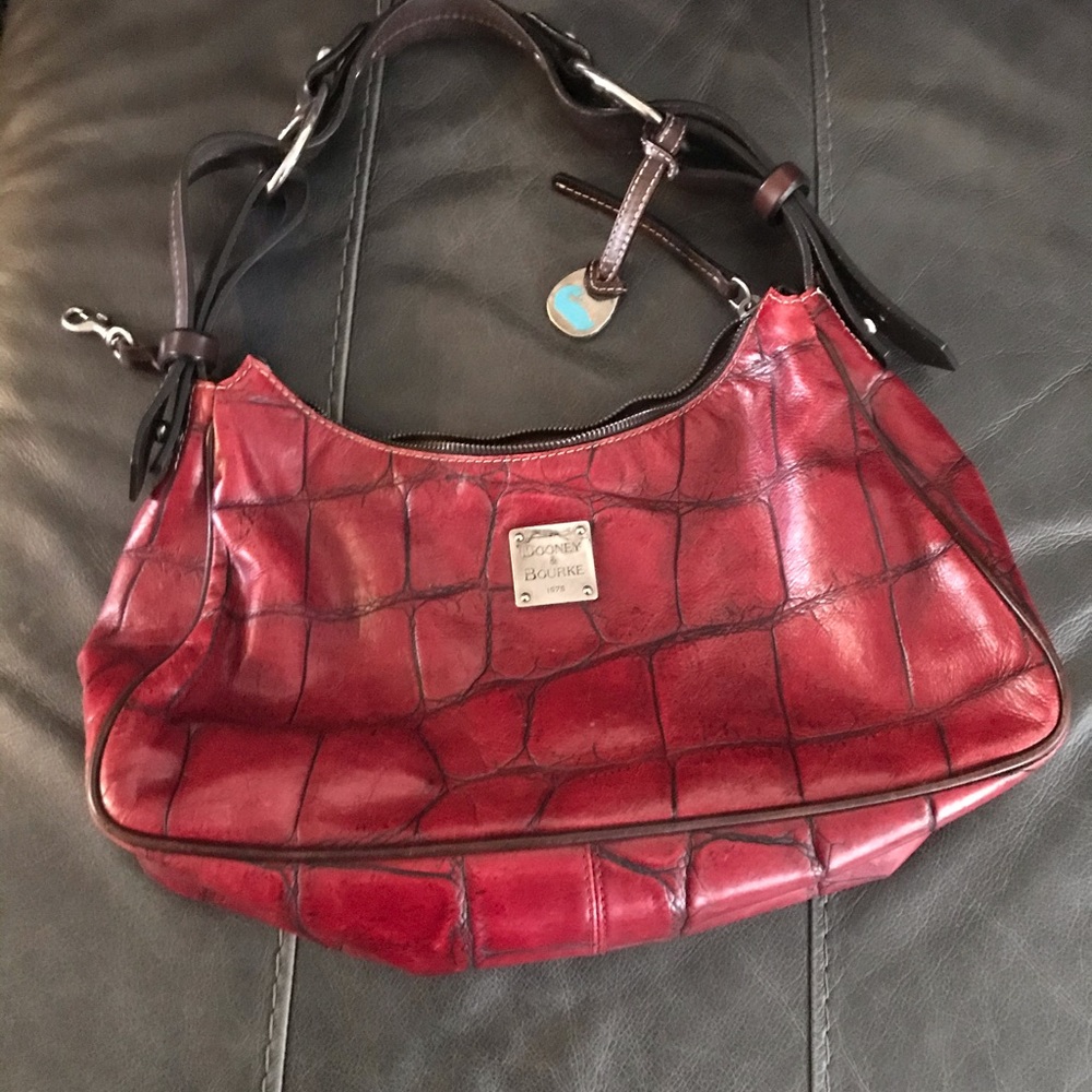 Dooney & Bourke Handbag Purse Red Croc embossed